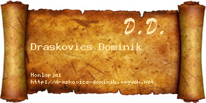 Draskovics Dominik névjegykártya