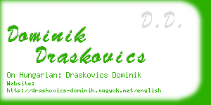 dominik draskovics business card